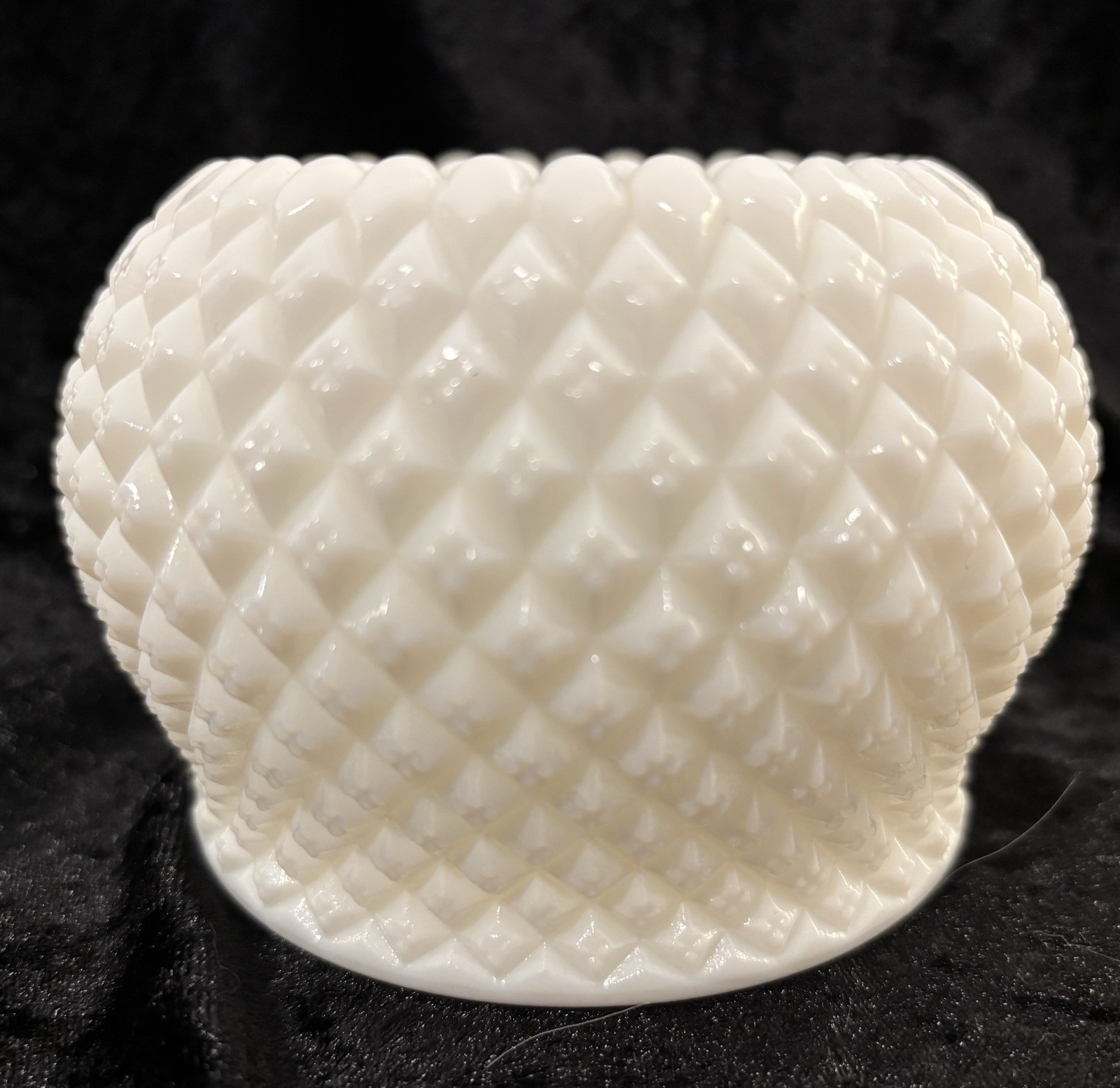 VTG Mid-Century Westmoreland English Hobnail Milk Glass Diamond Point Short Vase VTG Mid-Century Westmoreland English Hobnail Milk Glass Diamond Point Short Vase