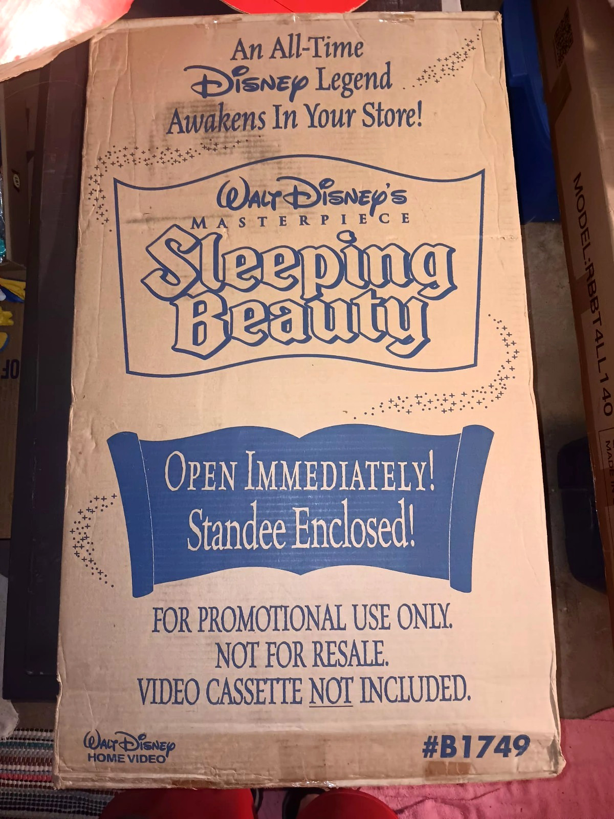 Official 1997 Disney Sleeping Beauty VIDEO CASSETTE Retail Display Standee B1749