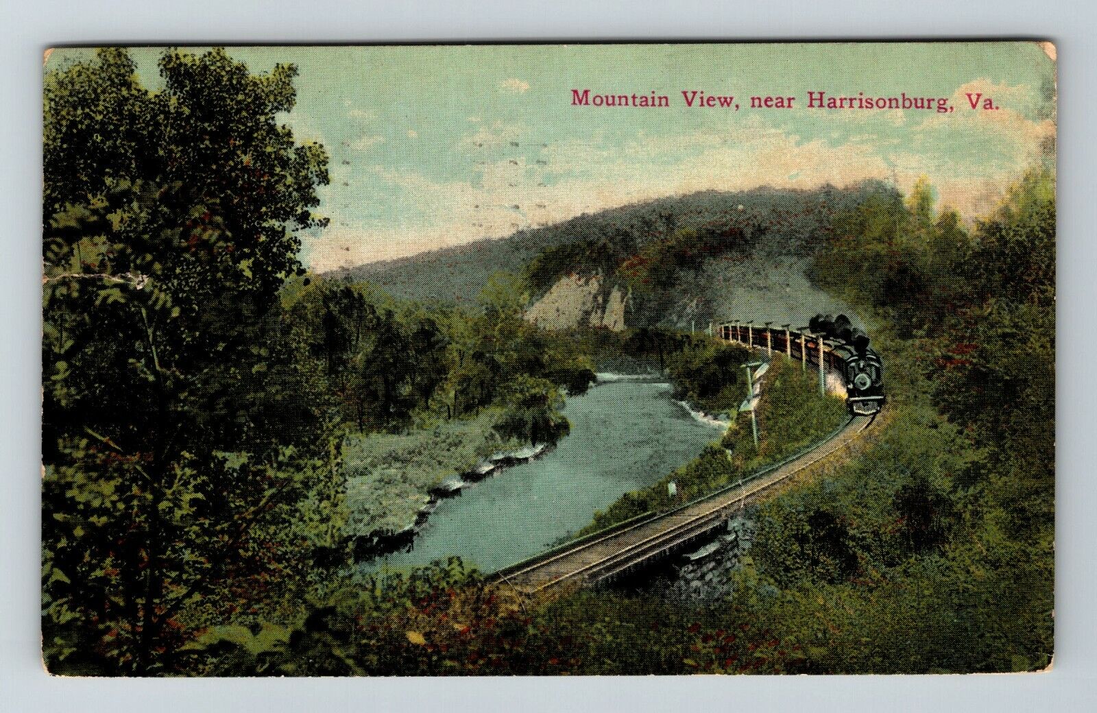 Harrisonburg VA-Virginia, Mountain View Vintage Souvenir Postcard