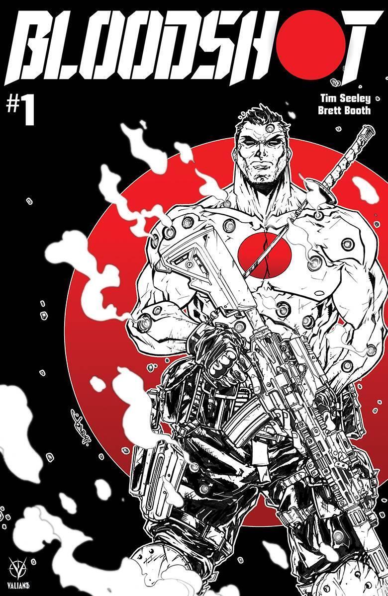 Bloodshot#1 Cvr D B&w & Red Meyers Valiant Entertainment Comic Book