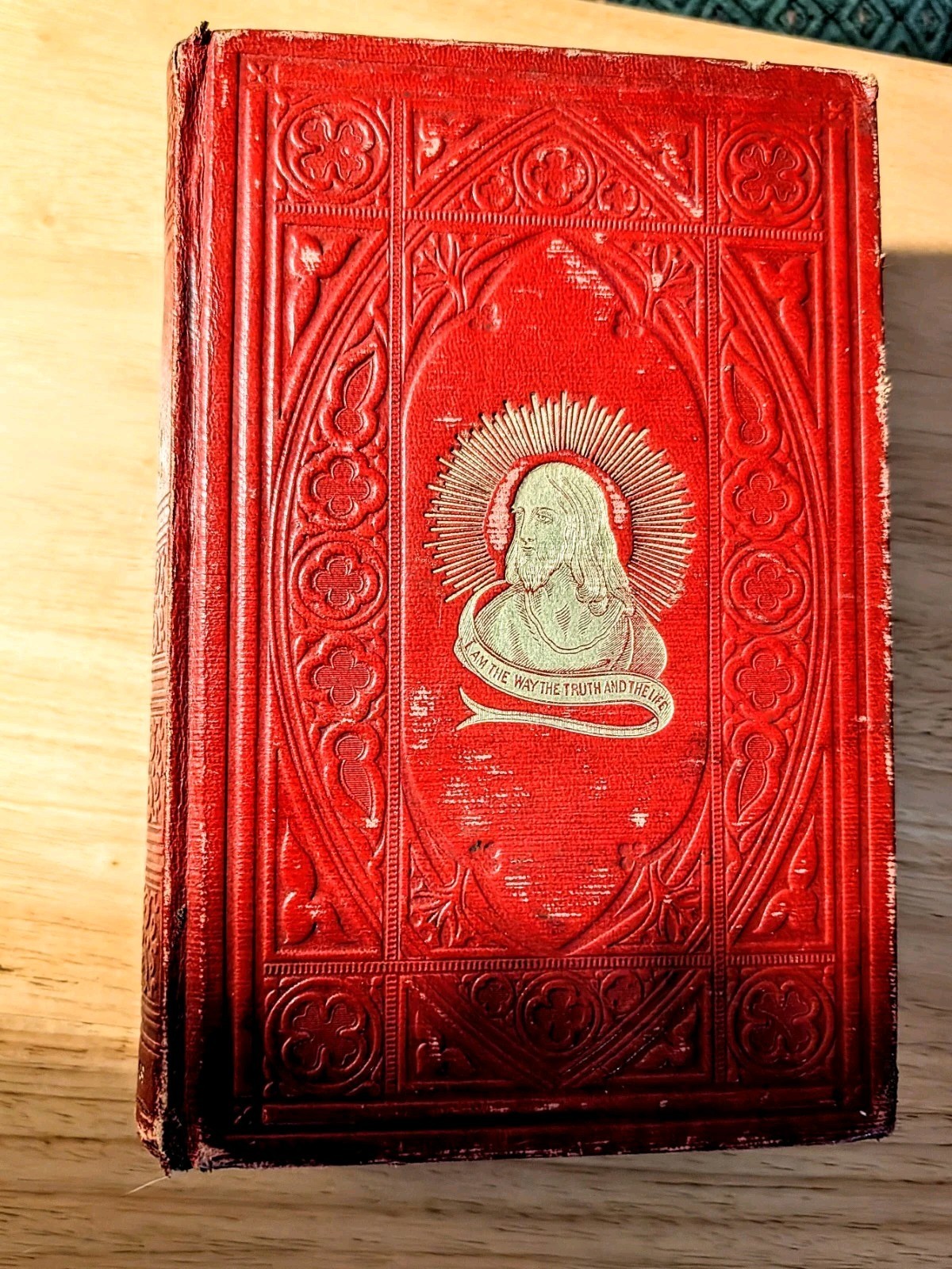 1870 Fleetwood LIFE OF CHRIST Antique Bible Hx Illust Leather Early Ed