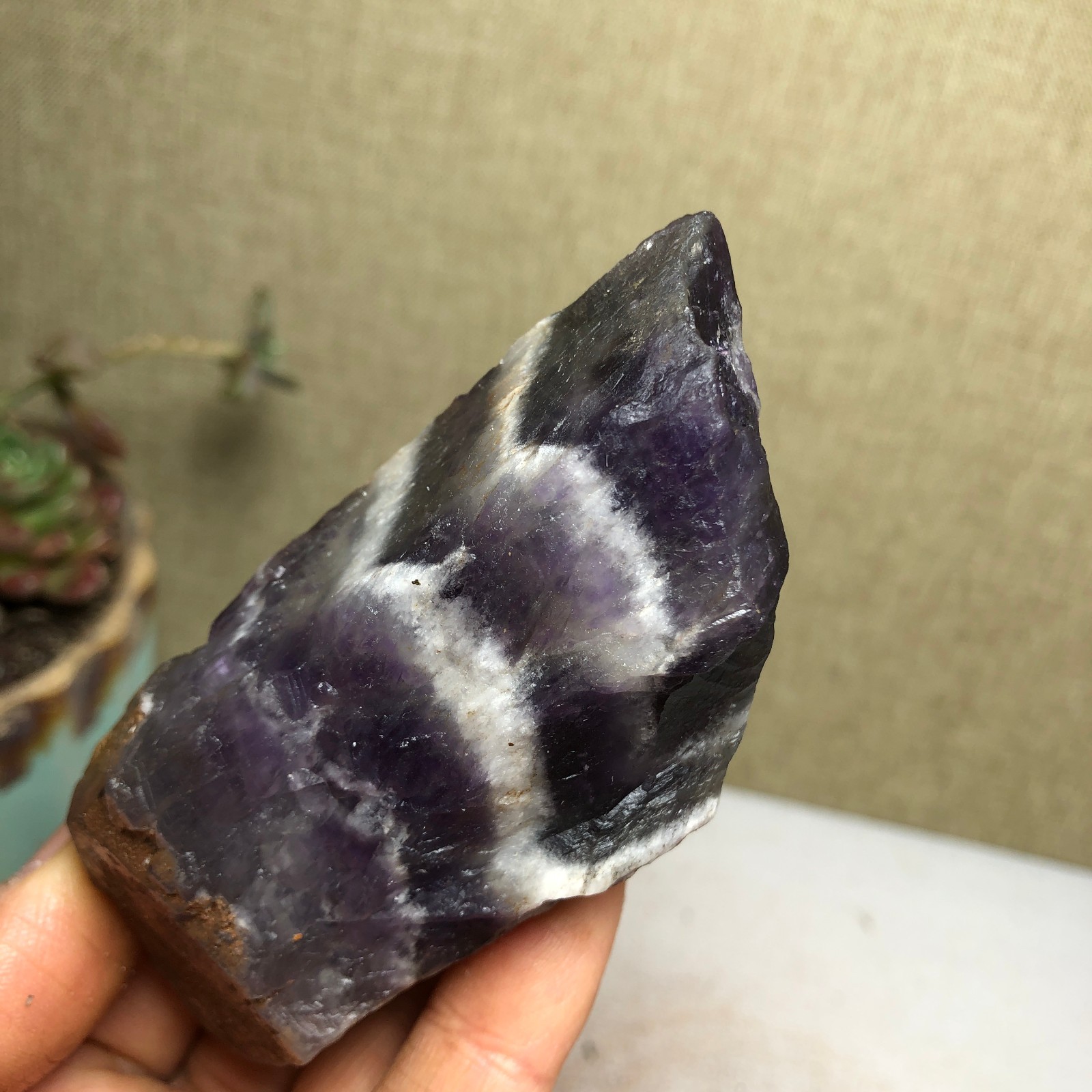 71mm Natural Dream Amethyst gemstone rough Crystal uncut specimens 150g A3906