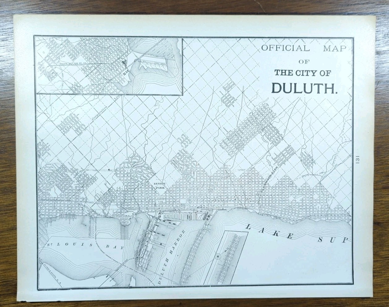 Vintage 1900 DULUTH MINNESOTA Map 14\