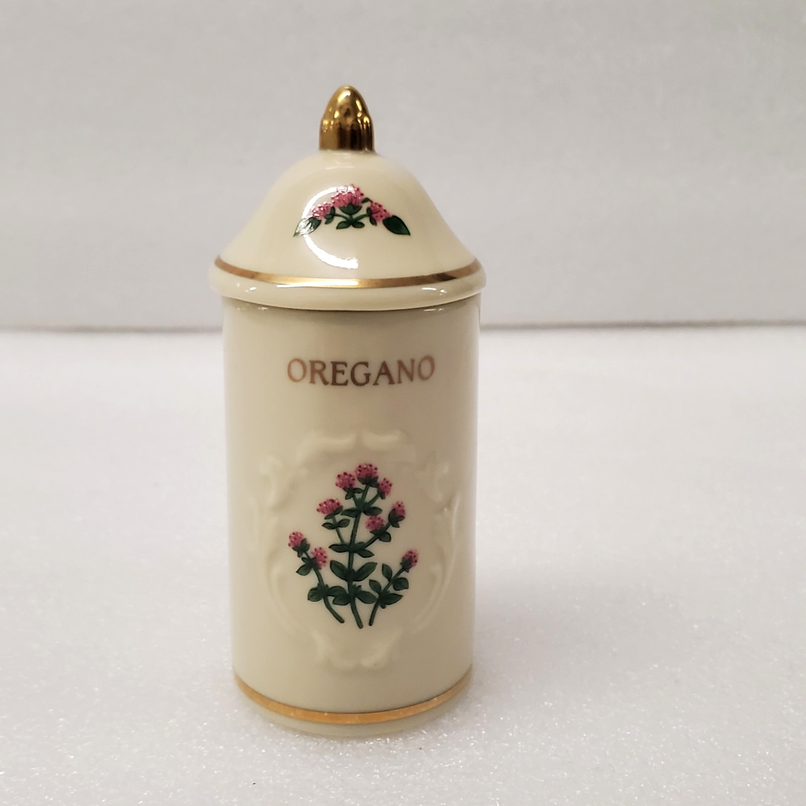 Vintage Lenox Spice Garden Oregano Jar 1992 Lidded Fine Porcelain Kitchen Decor