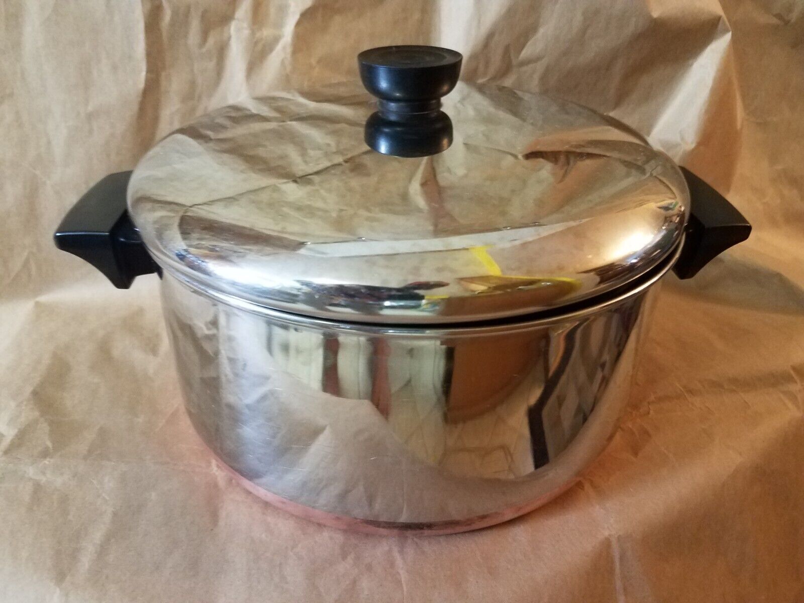 Vintage Revere Ware 4.5 Qt 4 1/2 Quart Stock Pot with Lid Copper Clad Rome N.Y.