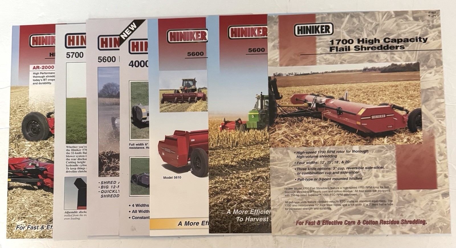 Farm Equipment Some Vintage 1991-2000\'s Hiniker Co. Set Of 7 Windrow, Shredders
