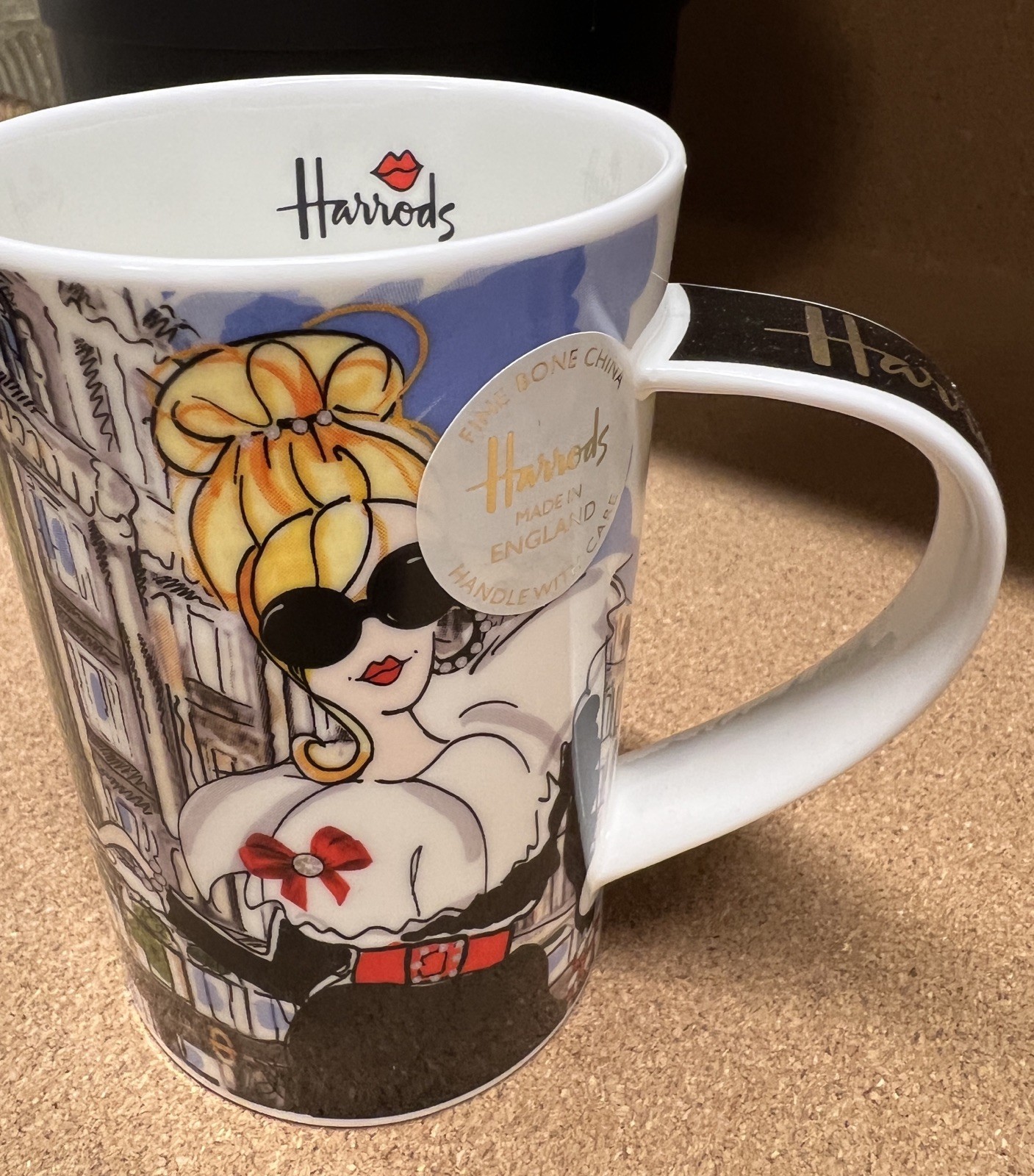Harrods London Mug Fine Bone Glamorous Girls with tags