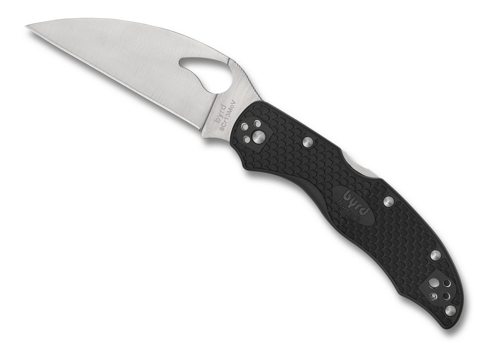Byrd by Spyderco BY01PBKWC2 Harrier 2 Wharncliffe Folder (PlainEdge) BY01PBKWC2