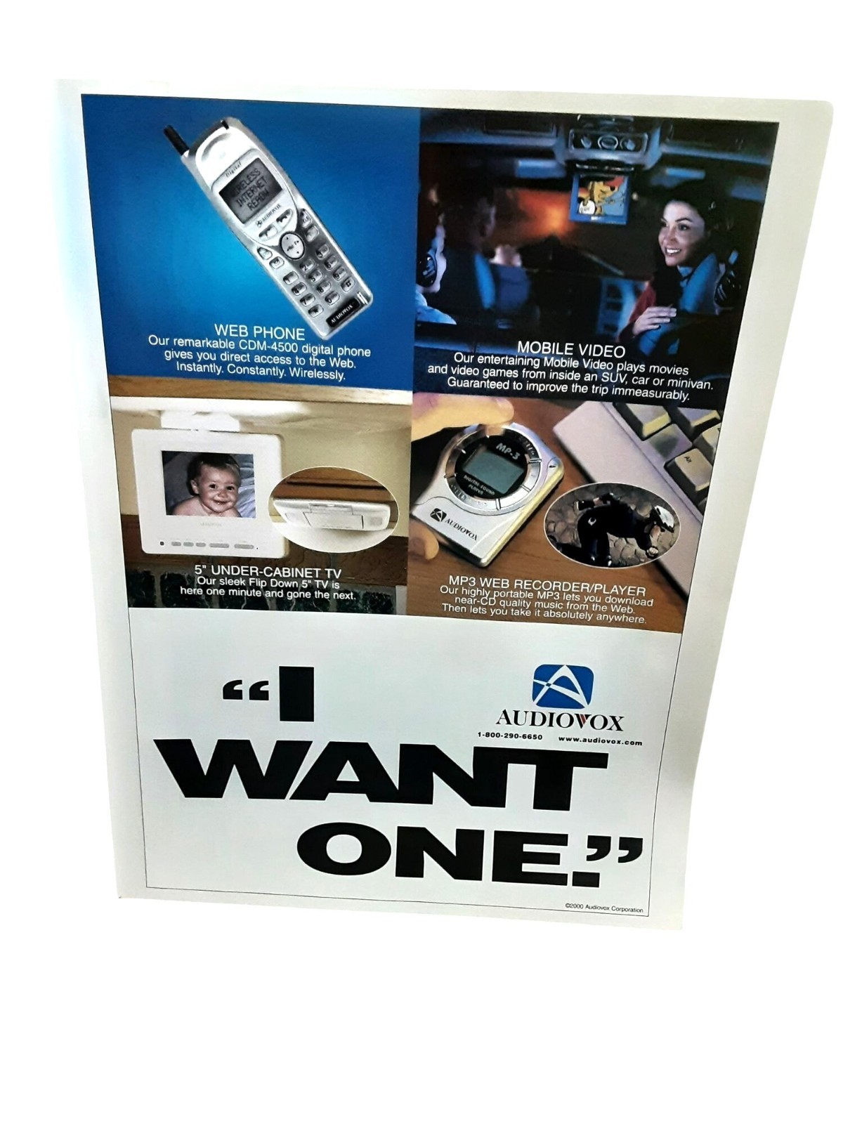 2000 Audiovox Web Phone MP3 Player Mobile Video Retro Tech Advertising Print Ad 2000 Audiovox Web Phone MP3 Player Mobile Video Retro Tech Advertising Print Ad