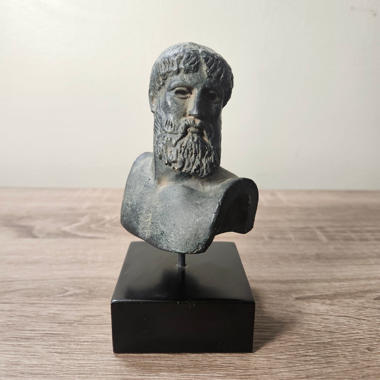Vintage Bombay Co. Cast Head of Zeus Poseidon of Artemision Bust Sculpture