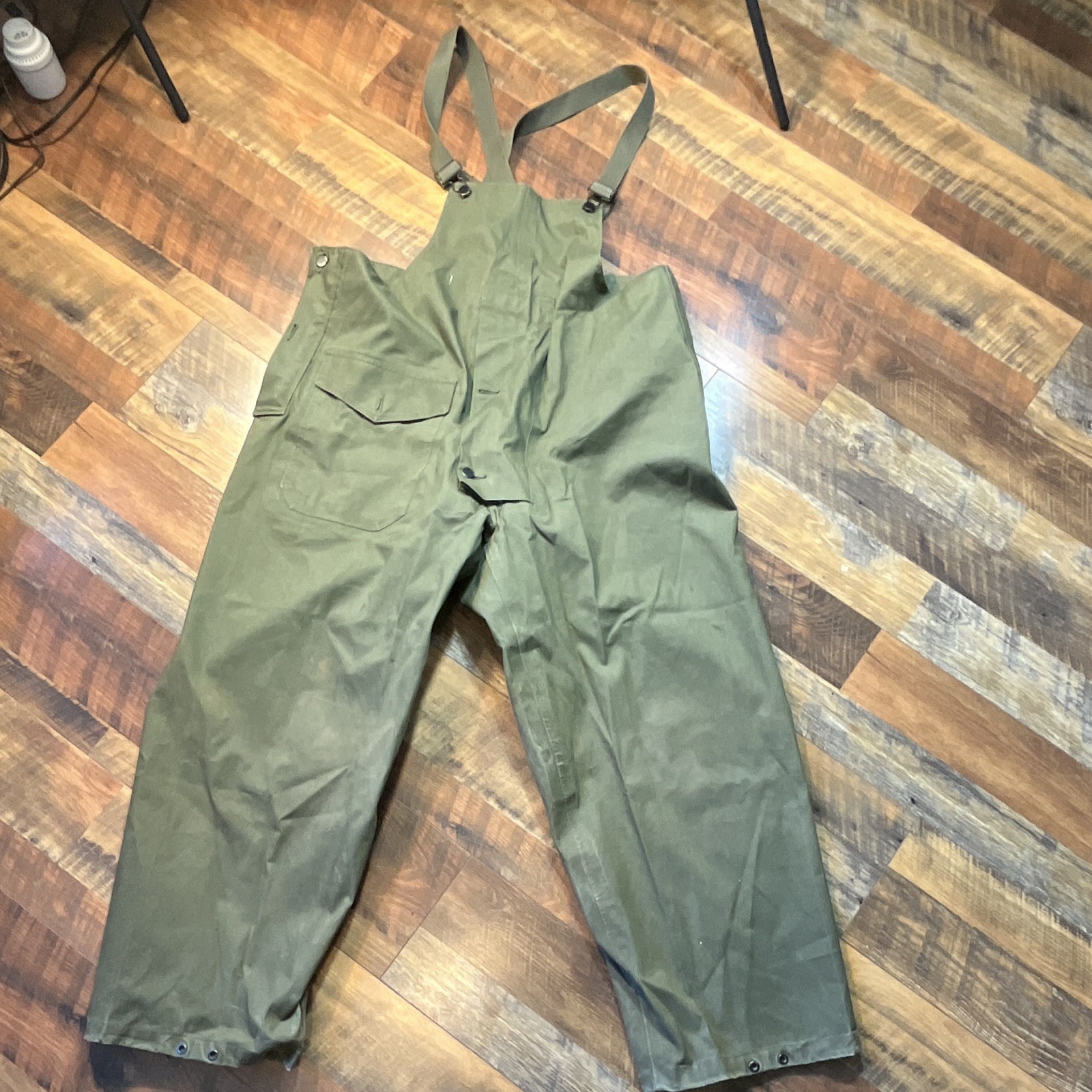 Vintage US Military Wet Weather Overalls Olive Drab DSA-1-9276