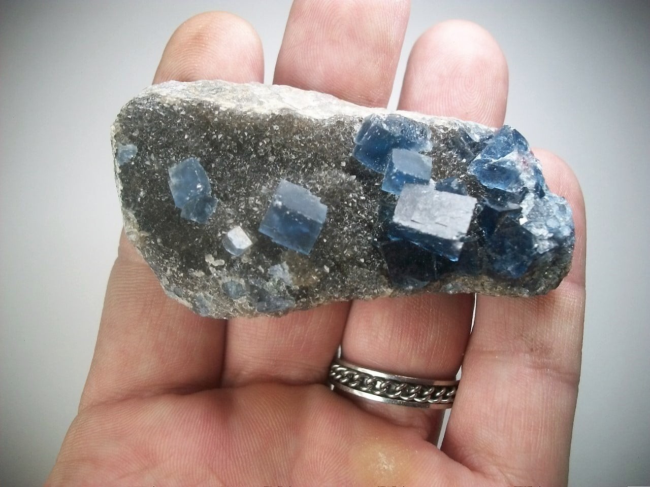 Natural BLUE FLUORITE on Matrix Specimen