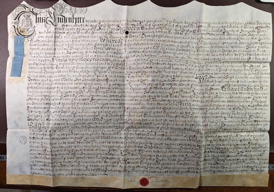 1729 North Molton Devon Carew Bampfylde Stoneman House Lease Indenture