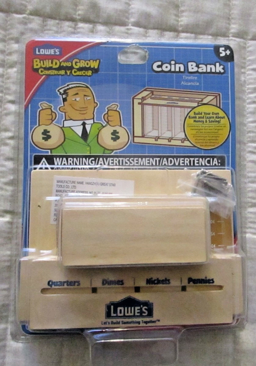Lowe's Build and Grow Coin Bank Kids