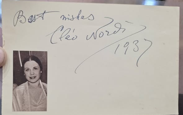 Ballerina Choreogapher Actress Cleo Nordi Autograph