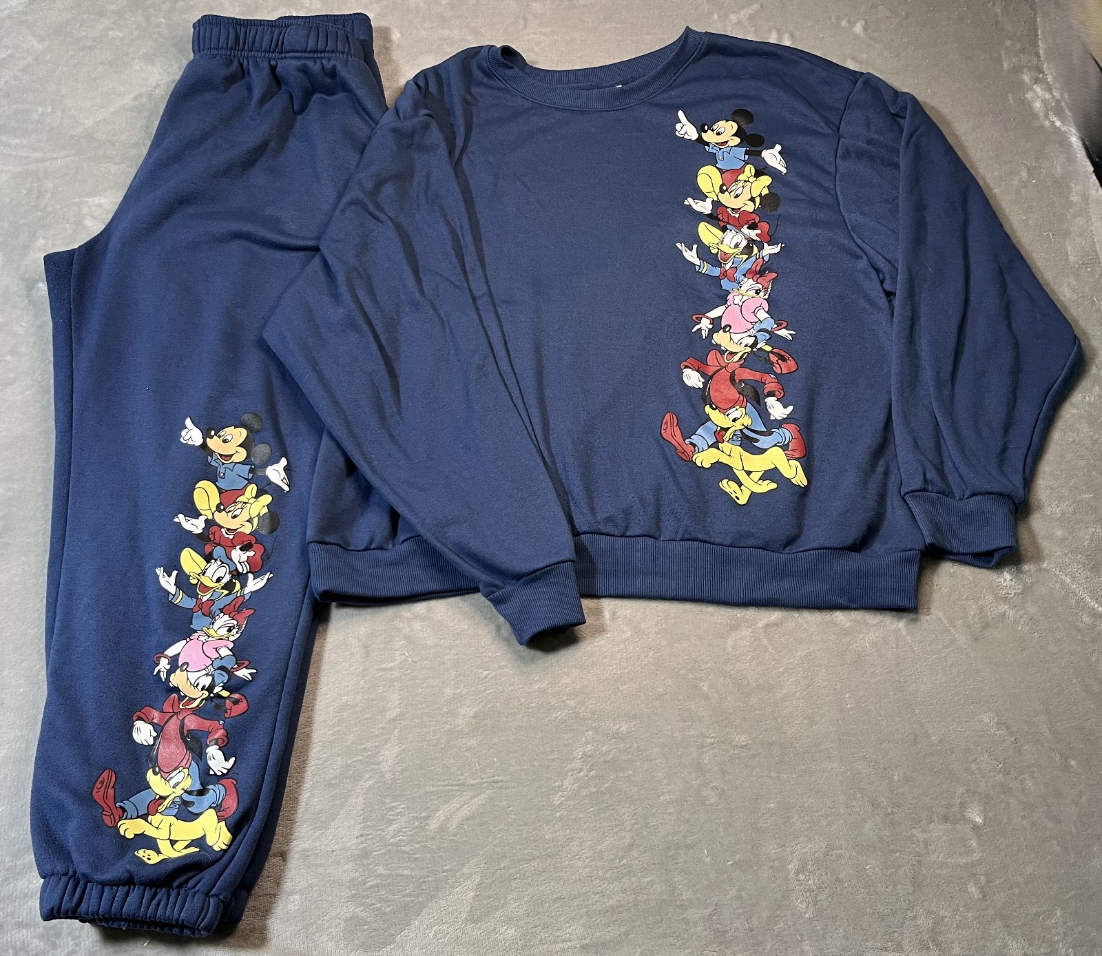 Disney Mickey and Friends Sweatshirt & Joggers Matching Lounge Set - Blue - XXL