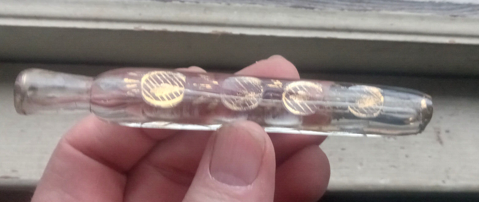 1860s HAND BLOWN GLASS LACHRYMATORY TEAR CATCHER PERFUME VIAL 4 1/2 1860s HAND BLOWN GLASS LACHRYMATORY TEAR CATCHER PERFUME VIAL 4 1/2
