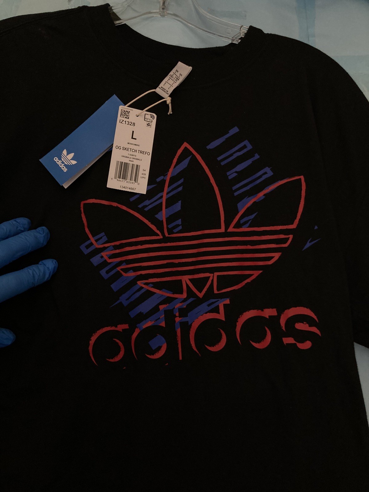 [New]  ADIDAS ORIGINALS OG SKETCH TREFOIL Unisex T-SHIRT;  LARGE;  New with Tag
