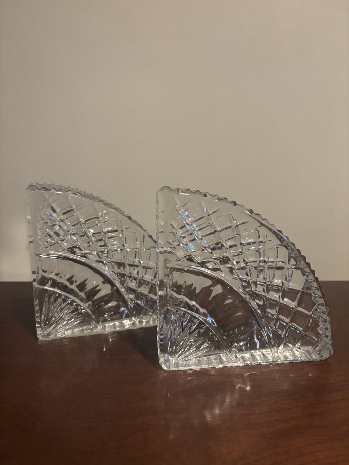 Illusions by Samobor 24% Lead Crystal Bookends 5\