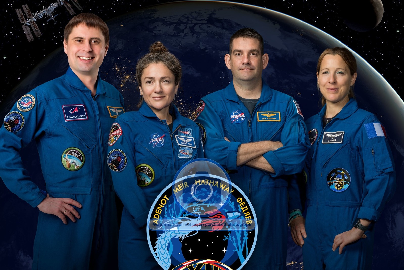 SPACEX CREW 12 OFFICIAL CREW PORTRAIT INTERNATIONAL SPACE STATION 4X6 PHOTO