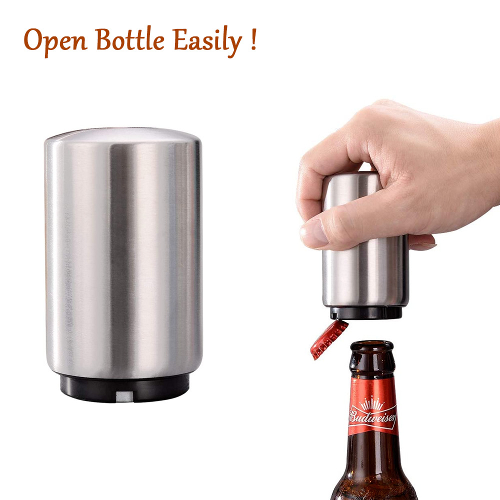 Bottle Opener Automatic Push Down Opener For Beer Soda Bar Cap Bottle Magnetic