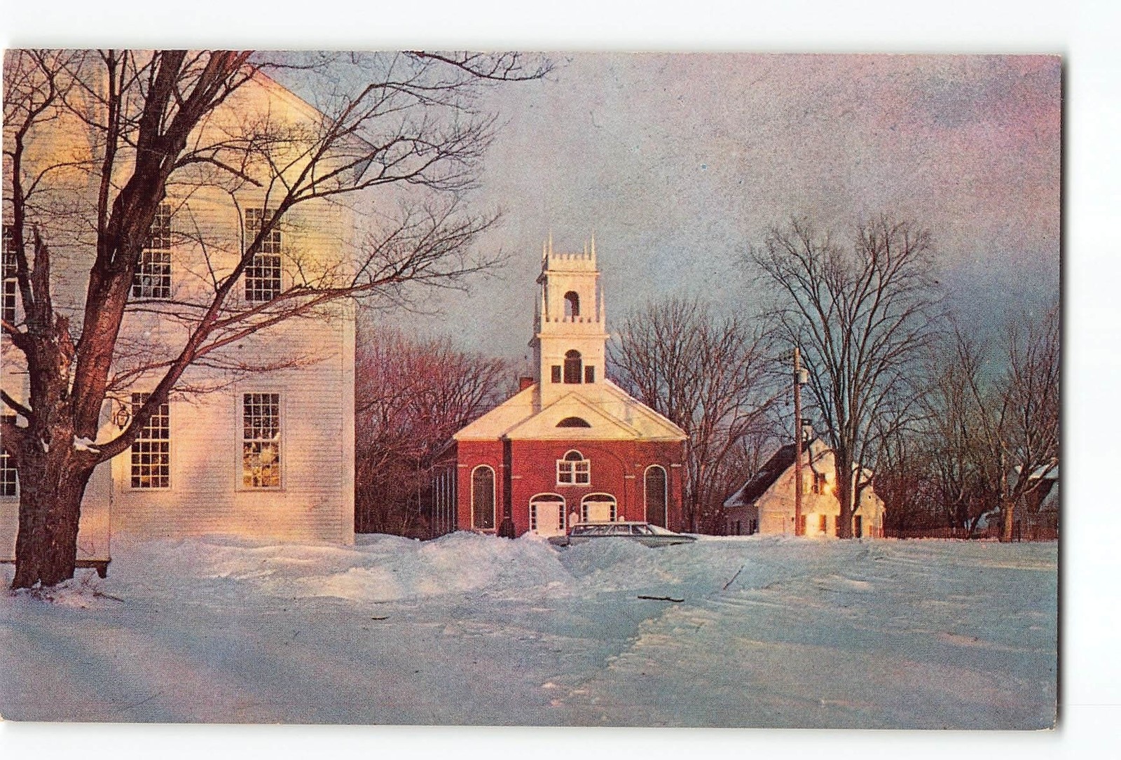Jaffrey Center NH Vintage Postcard Brick Meeting-House