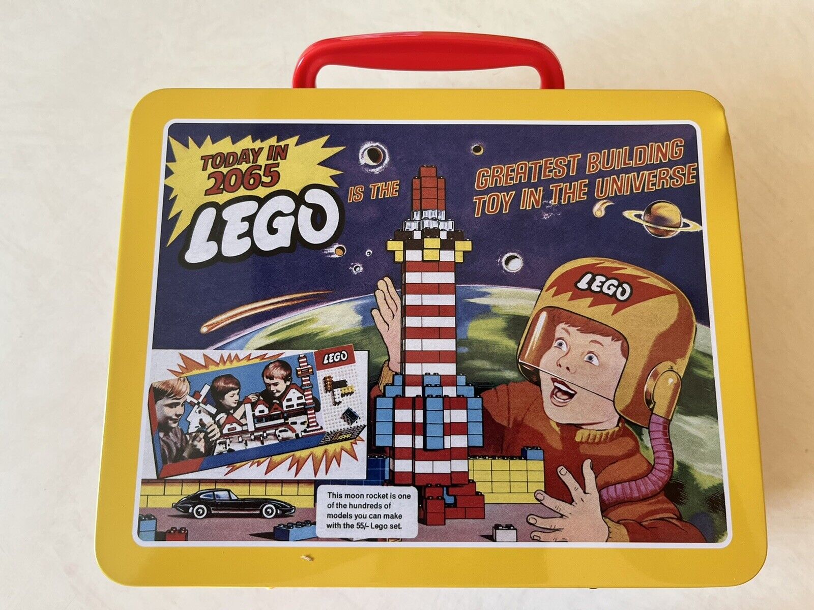 LEGO Tin Lunchbox Exclusive Promo. With Iconic 1965 Advert