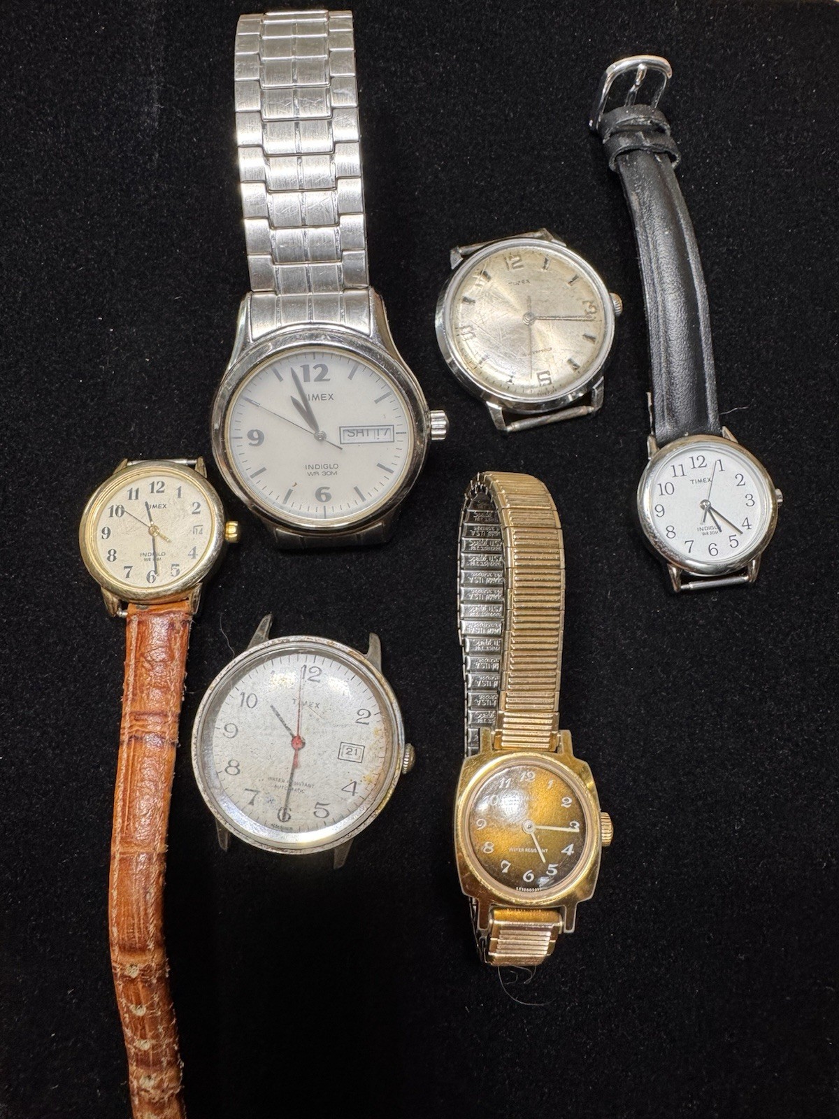 vintage Timex junk drawer Lot Of 6-see Description Not Working