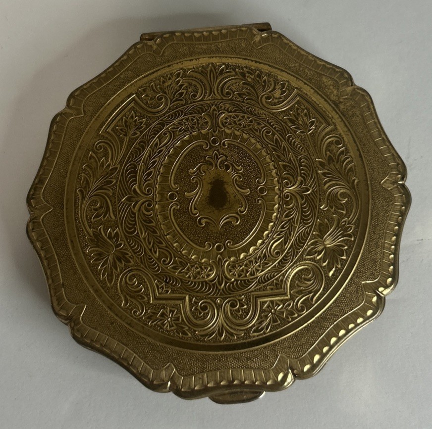 Vintage Compact STRATTON Made In England Gold Round Textured Mirror Vintage Compact STRATTON Made In England Gold Round Textured Mirror