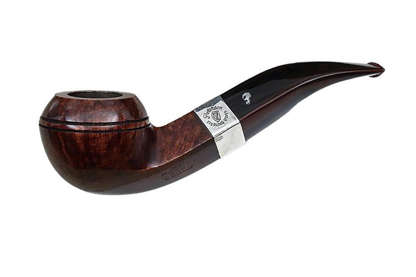 Peterson Pipe Irish Harp 80S Bent Bulldog Smooth Vera Silver 3mm Fishtail