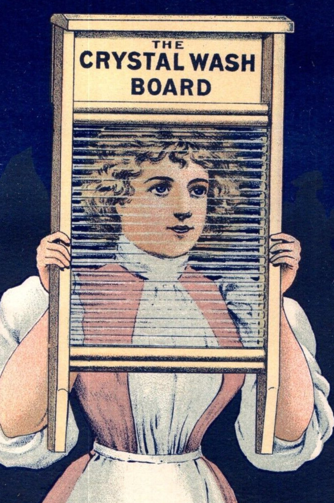 1880s-90s The Crystal Wash Board H.T. Harmon Agricultural Tools Wooden Ware P200