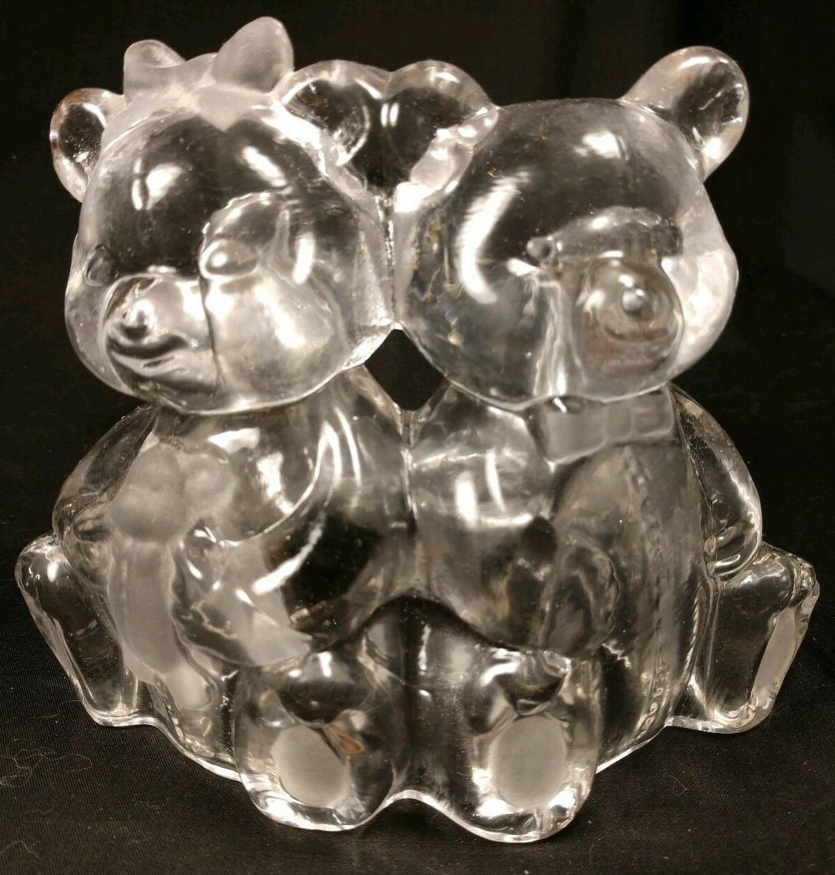 Clear Glass Teddy Bears Votive Candleholder