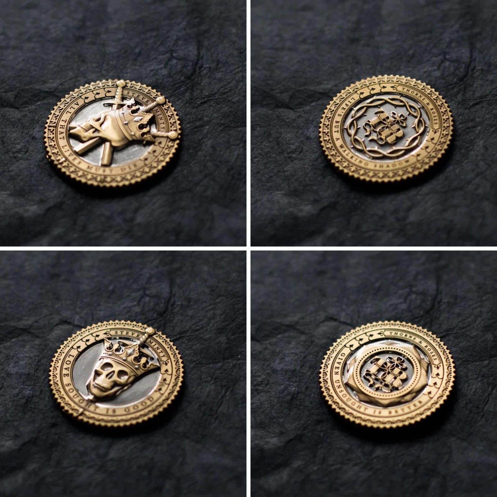 Thorns & Roses Engraved Collector Coin Set By Steve Minty - Hard To Find