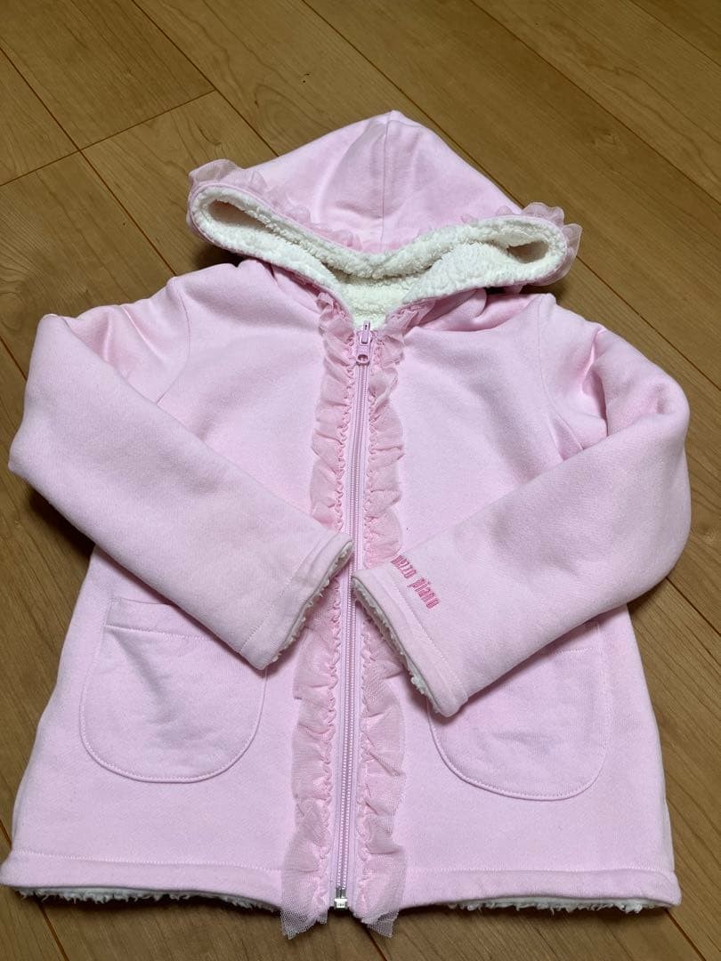 Mezzo Piano Girls Frill Reversible Hoodie Size 130 Cute Design Minor Stain Mezzo Piano Girls Frill Reversible Hoodie Size 130 Cute Design Minor Stain