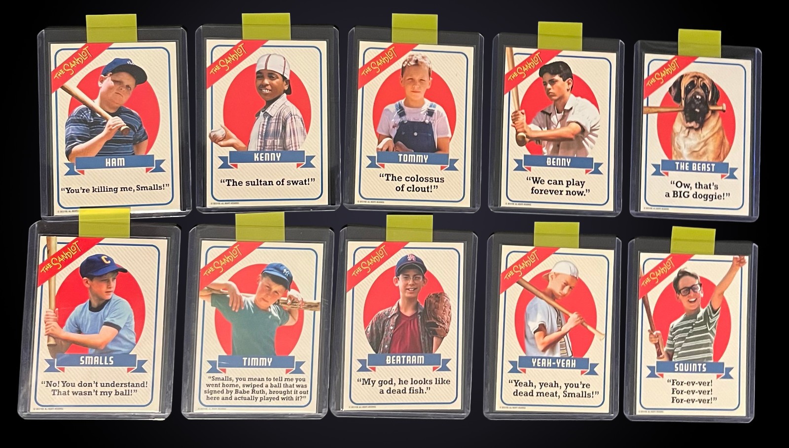 The SandLot 20th Anniversary Complete 10 Baseball Card Set- 2013 Near Mint