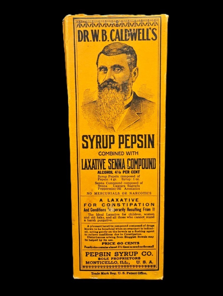 Antique Dr. W.B. Caldwell's Syrup Pepsin with Laxative Senna Compound Unopened