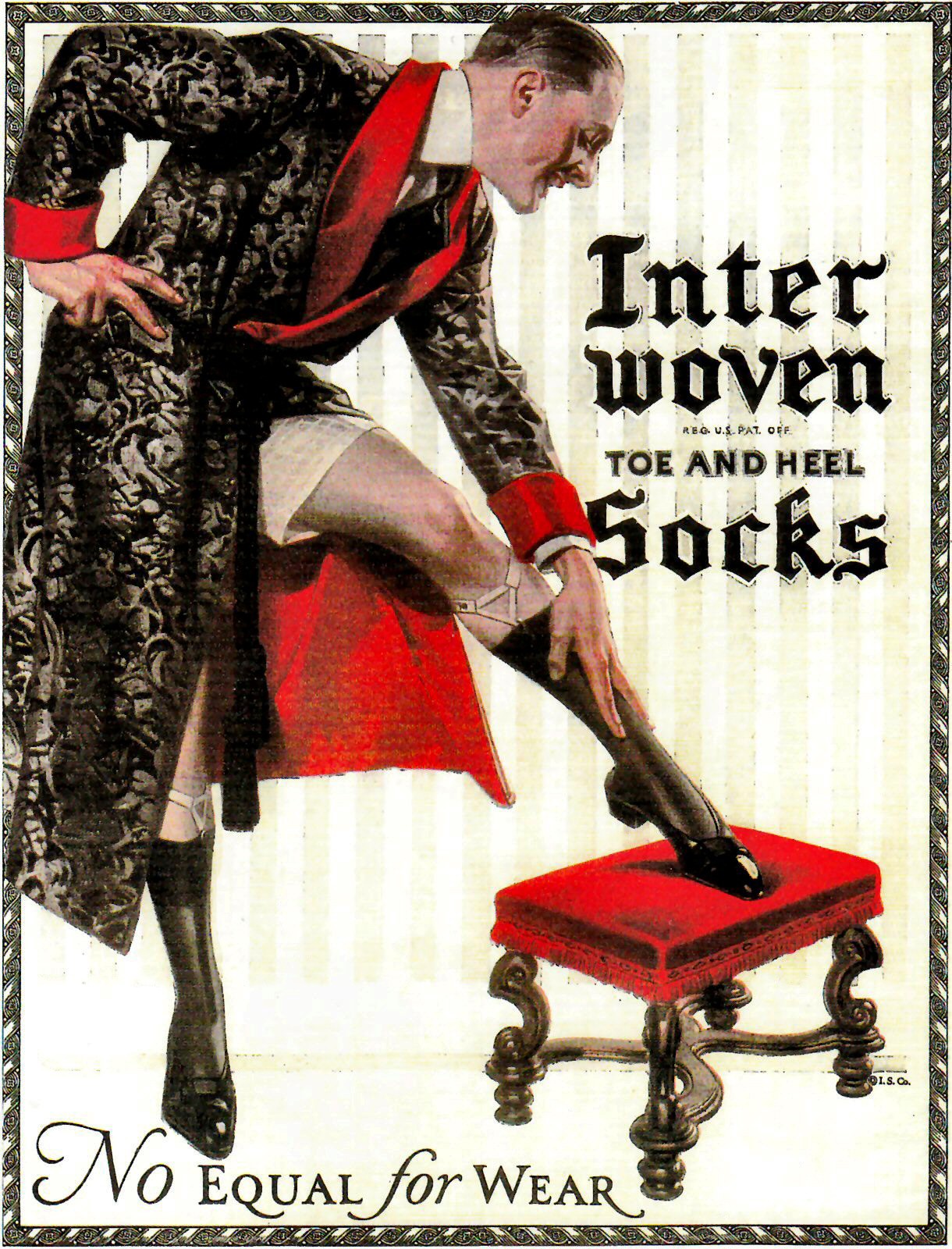 J.C Leyendecker Vintage Interwoven Socks Poster 🌟 24x36” c1930s Art Print