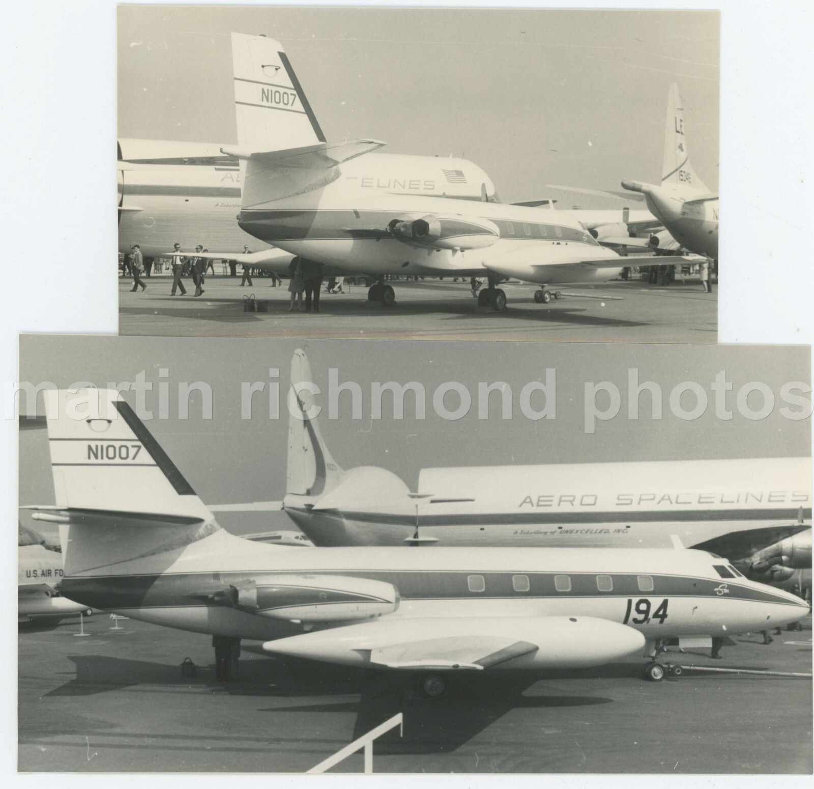 Lockheed Dash 8 Jetstar N1007 Lot of 2 Photos, BZ979 Lockheed Dash 8 Jetstar N1007 Lot of 2 Photos, BZ979