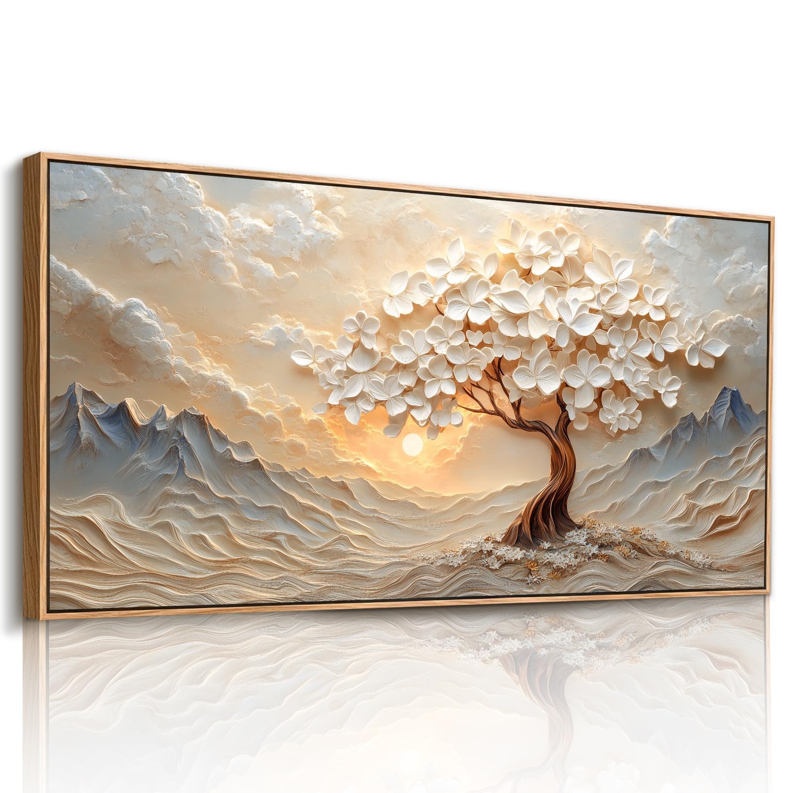 Imjiayu Large Framed Wall Art Landscape Wall Art Tree Of Life Wall Decor Modern
