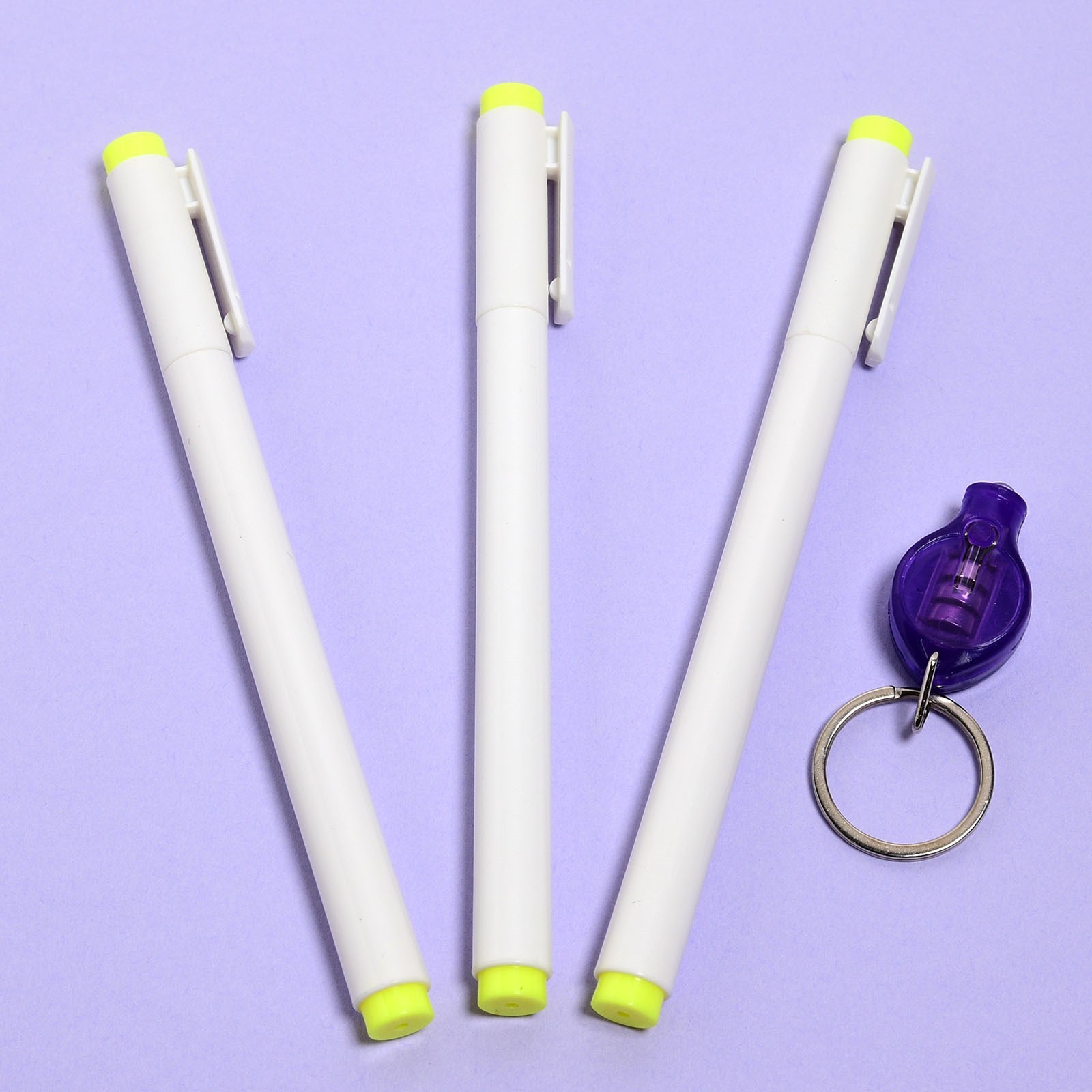 3 Invisible Ink Marker Pen 1 UV Flashlight Black Light Reactive 3 Invisible Ink Marker Pen 1 UV Flashlight Black Light Reactive