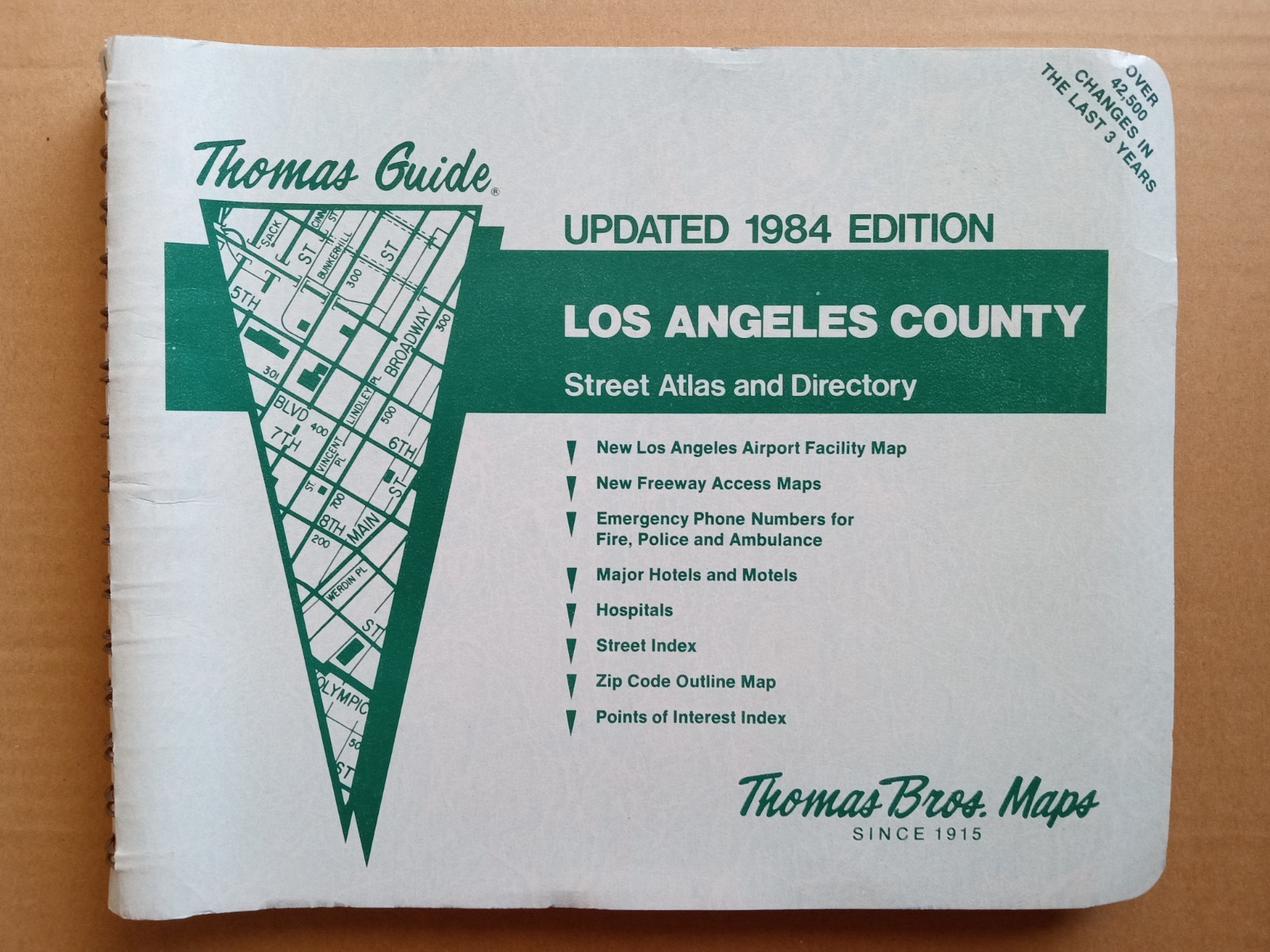 Thomas Bros Maps 1984 Los Angeles County California Street Atlas Vintage