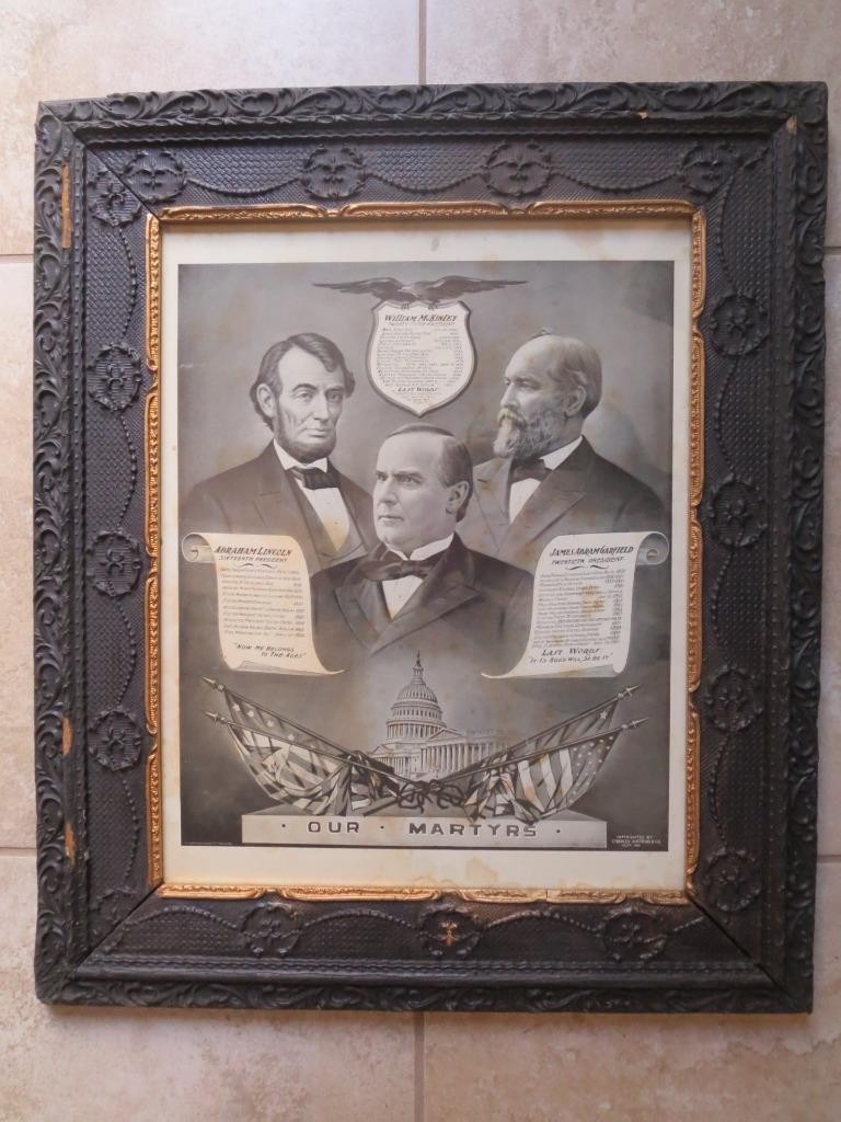 1901 FRAMED Charles Gustrine & Co. Halftone Poster \