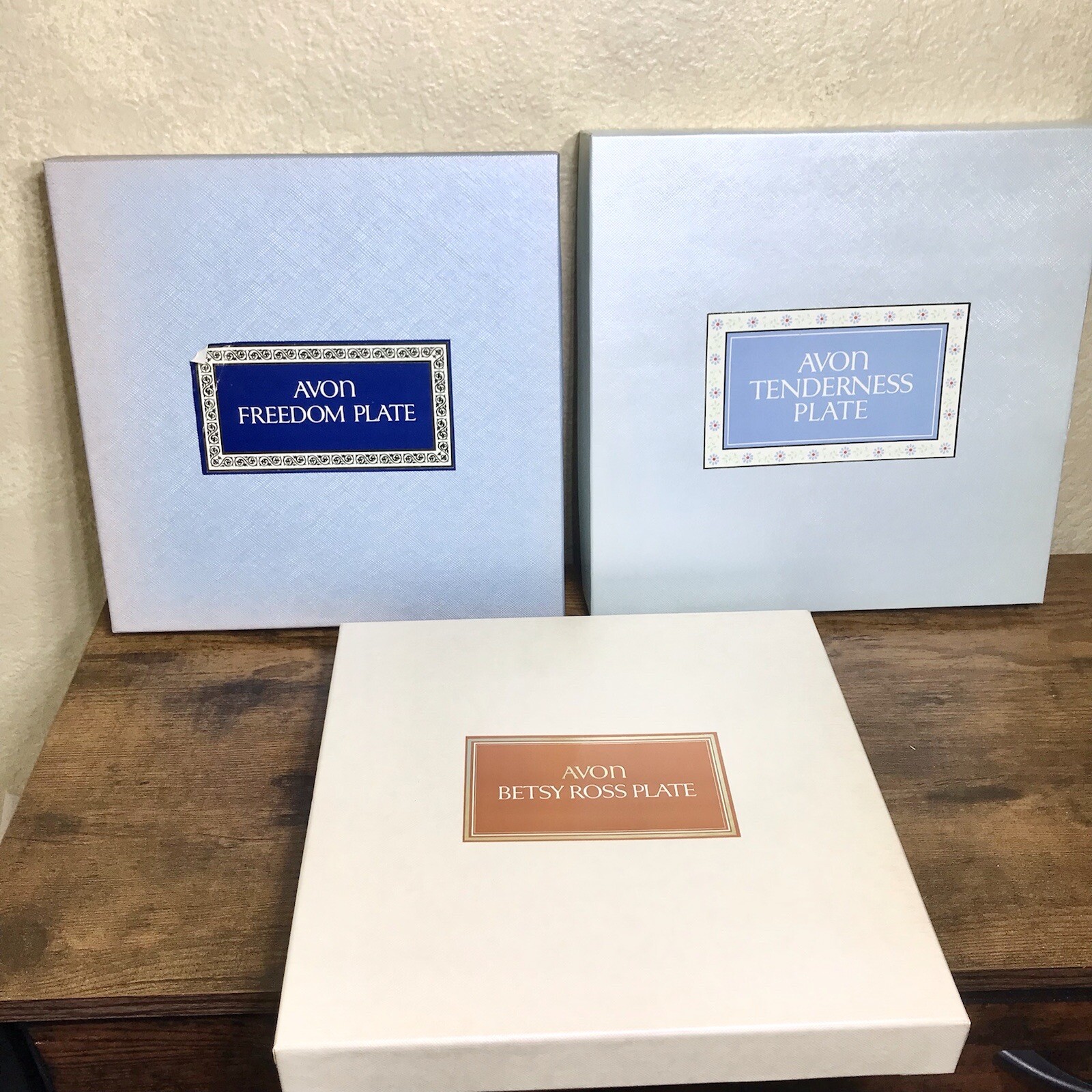 Avon Freedom, Betsy Ross & Tenderness Plate Lot of 3 Plates 8.5\