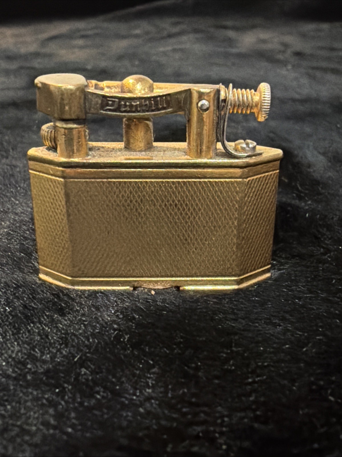 RARE DUNHILL LIGHTER SWING ARM c.1930 9k GOLD Plated ENGLAND Reg. No. 737418