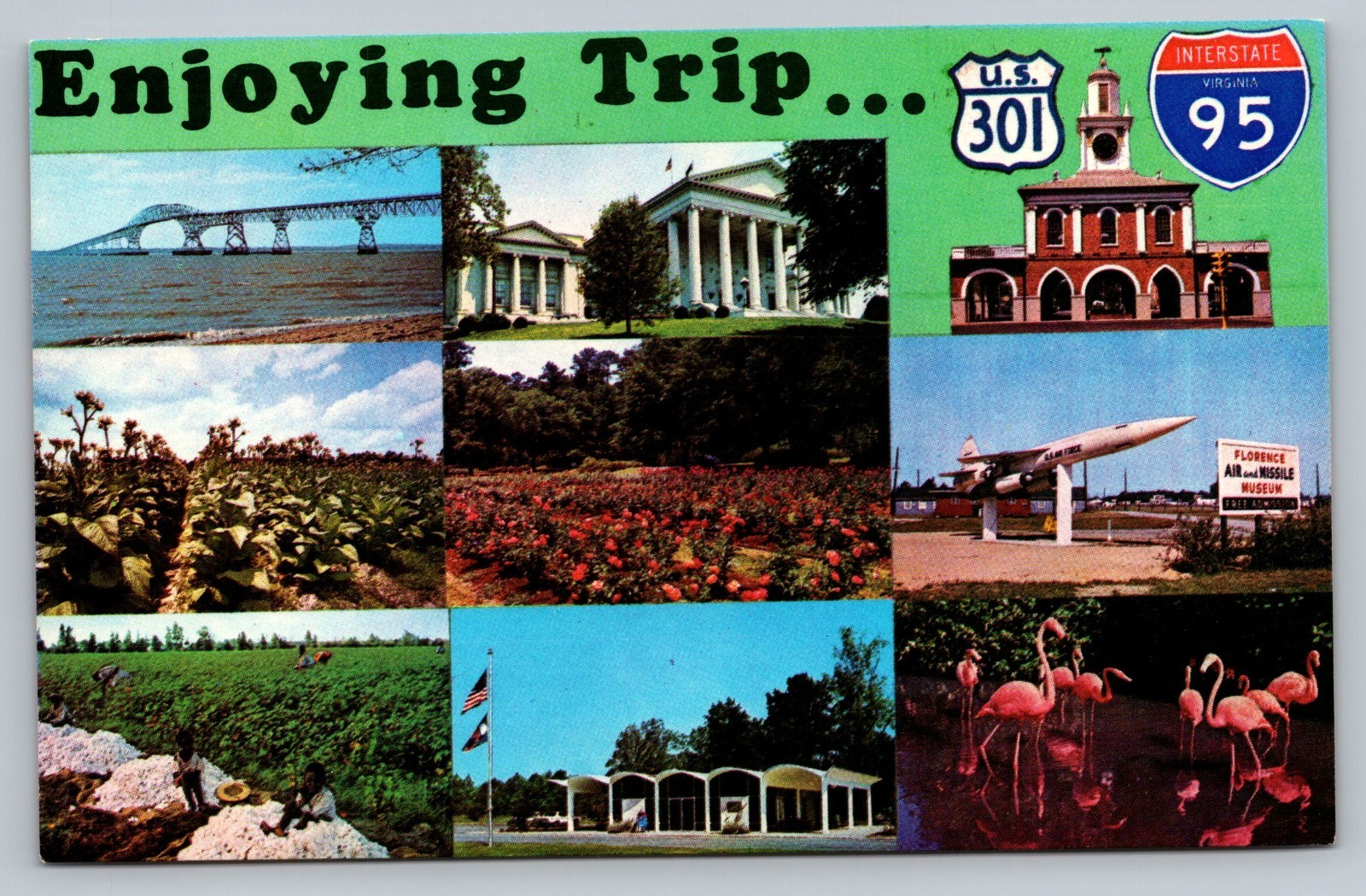 Having A Fine Trip On US No. 301 And Interstate 95 Vintage Postcard
