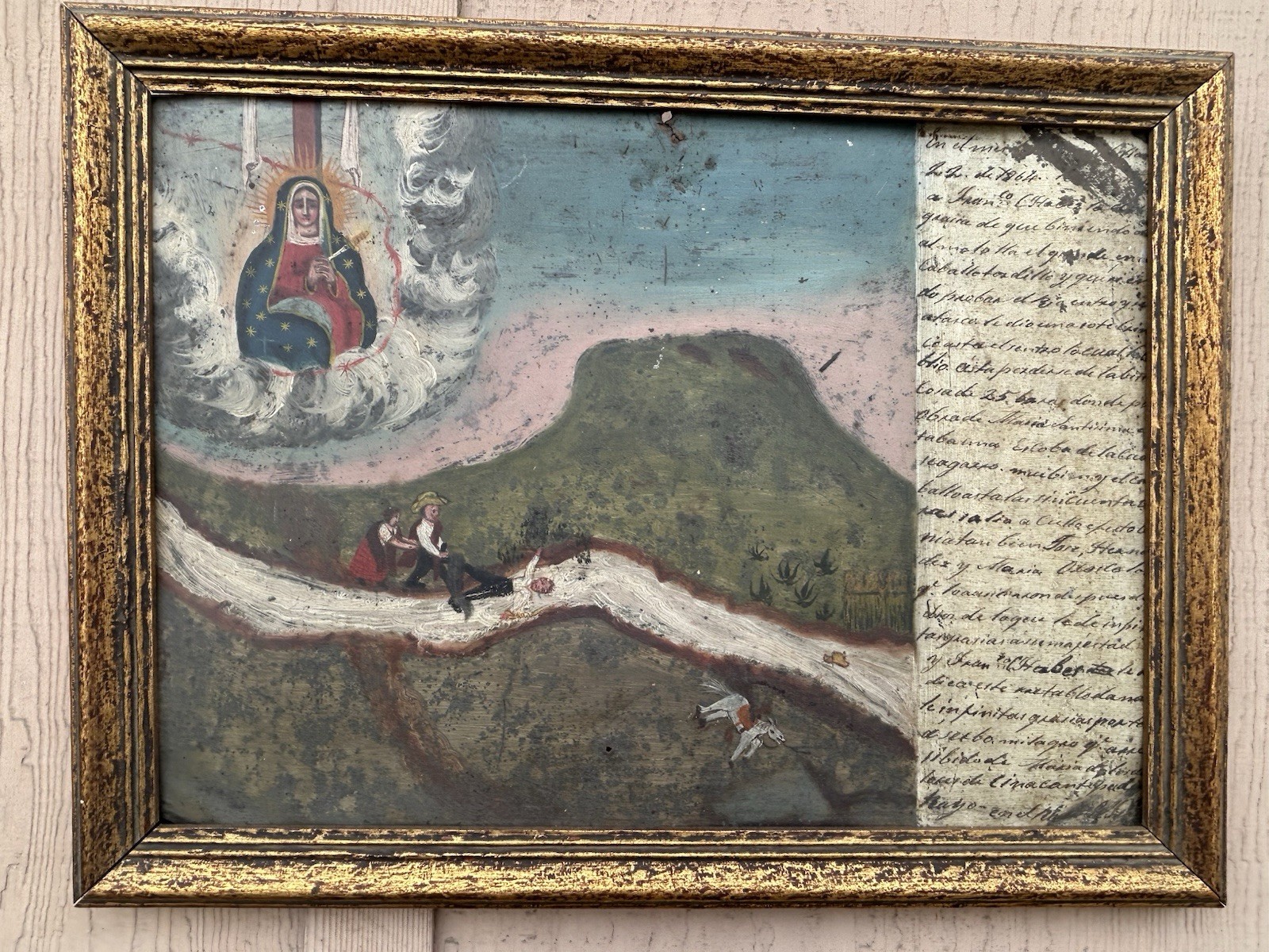 Retablo Antique Once Owned By Taxco Jeweler Fred Davis Old Rare As Is