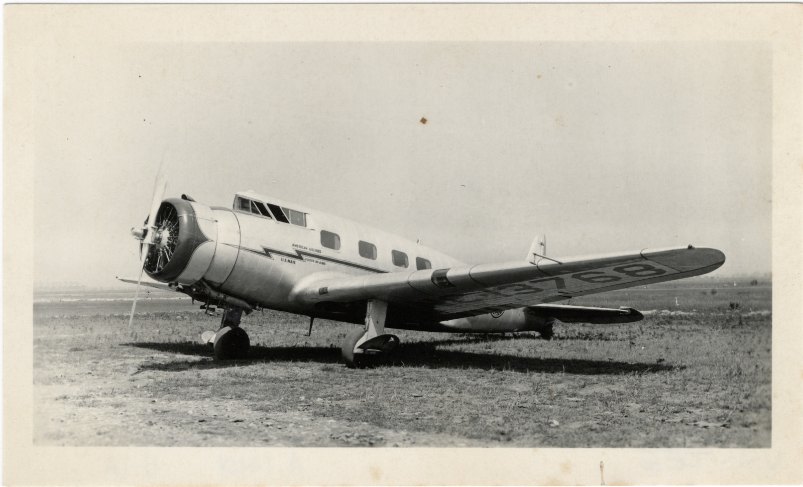 Vultee V-1A NC13768 Original Vintage Photo, American Airlines US Mail Airliner