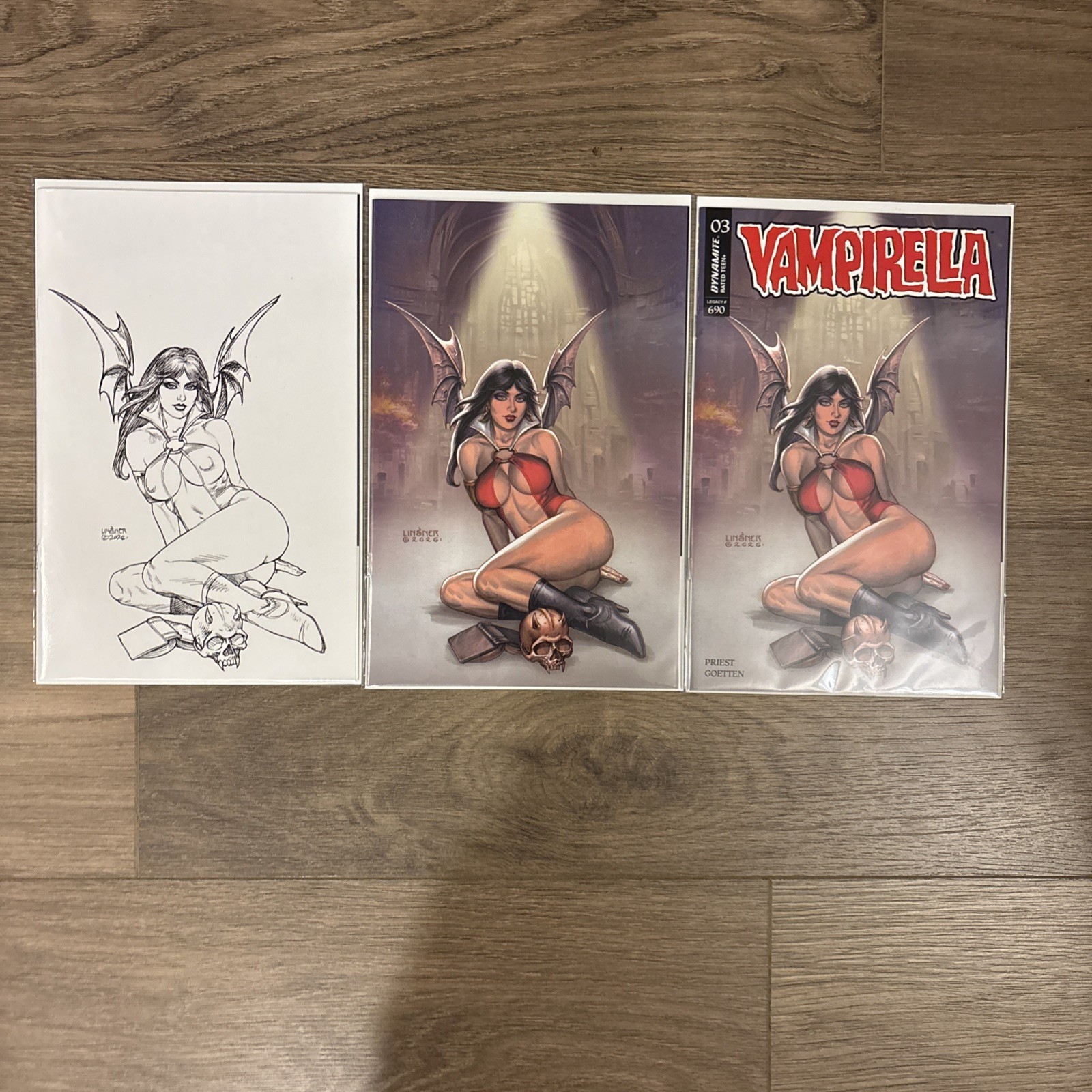 Dynamite Vampirella (2026) #6 (#693) TWO COVER C Linsner, I 1:15 Virgin & N 1:10