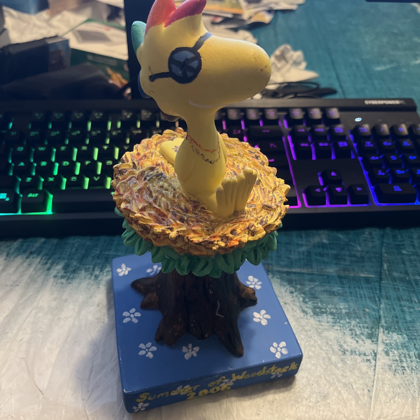 RARE Peanuts WOODSTOCK On Nest Figure Tivolitoo painted Tivoli Too HTF