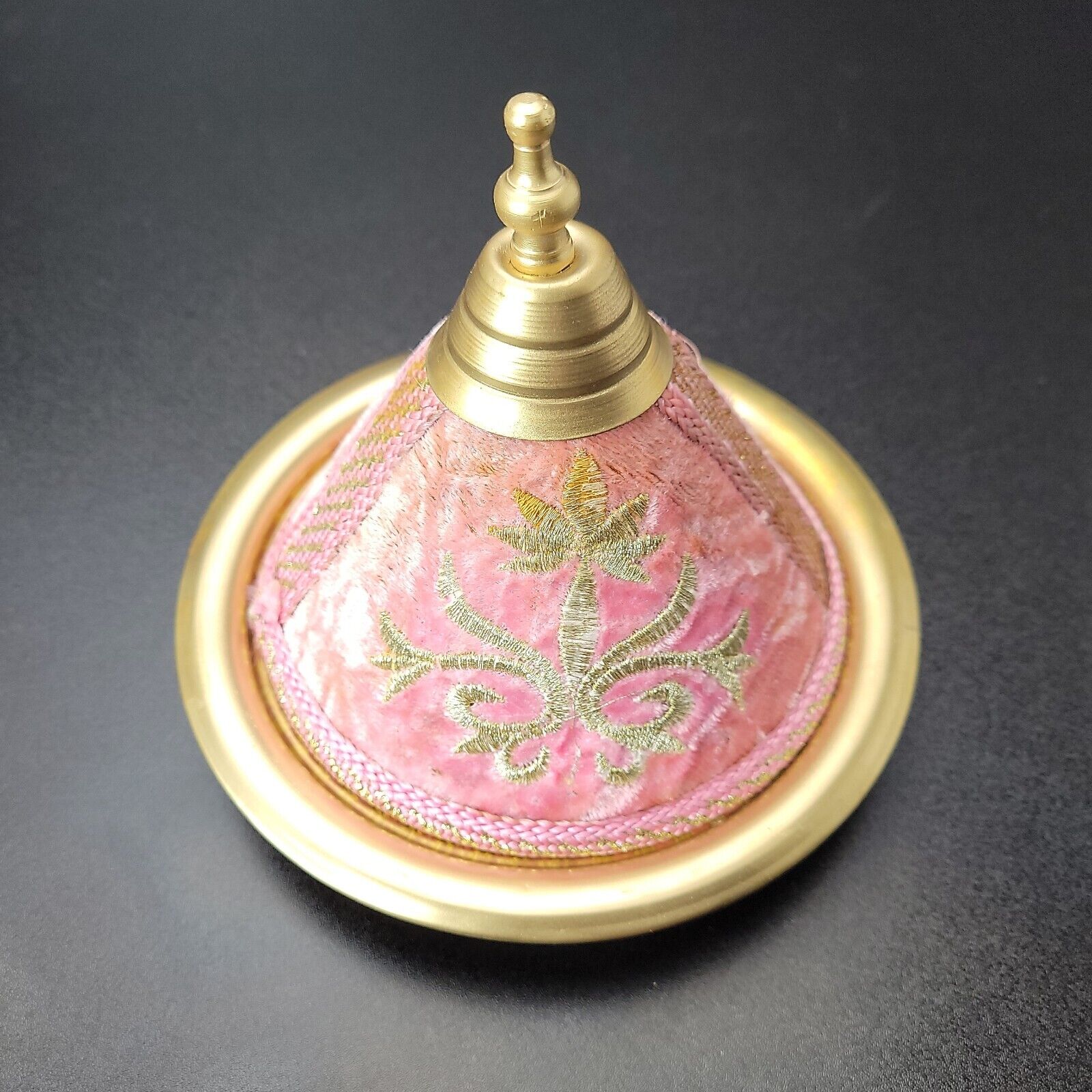 Vintage Moroccan Handmade Serving Tajine Brass Platter  6 Inches Diameter